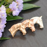 Triple Horse Head Brooch