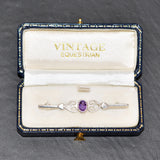 Silver and Amethyst Stock Pin