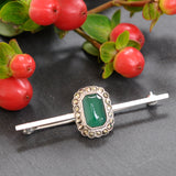 Marcasite & Chrysoprase Stock Pin