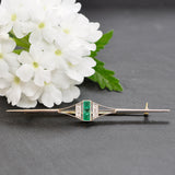 Emerald & Diamond Stock Pin