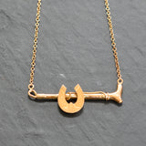 Whip & Horse Shoe Necklace