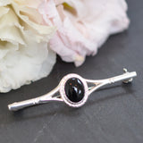 Onyx Set Silver Stock Pin