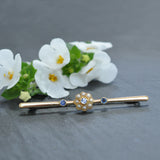 Sapphire & Pearl Stock Pin