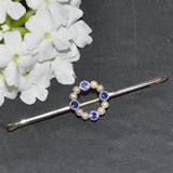Sapphire & Pearl Stock Pin