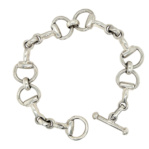 Silver Snaffle Link Bracelet