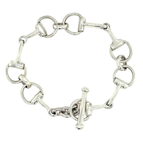 Silver Snaffle Link Bracelet