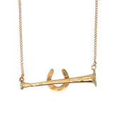 Horse Shoe on Hunting Horn Necklace