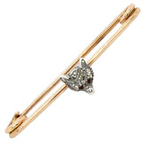 Diamond Set Fox Head Stock Pin