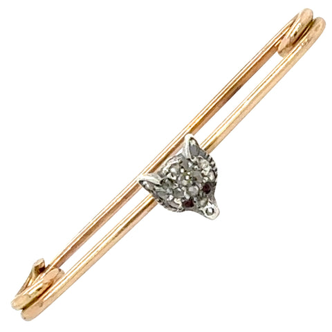 Diamond Set Fox Head Stock Pin