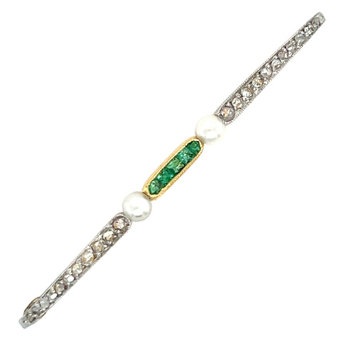 Emerald & Diamond Stock Pin