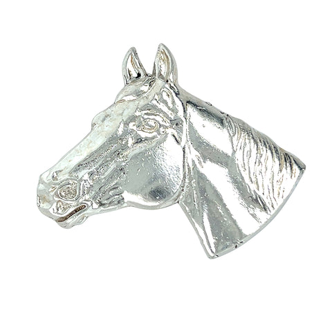 Silver Horse Head Brooch