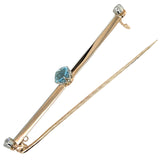 Aquamarine & Diamond Stock Pin