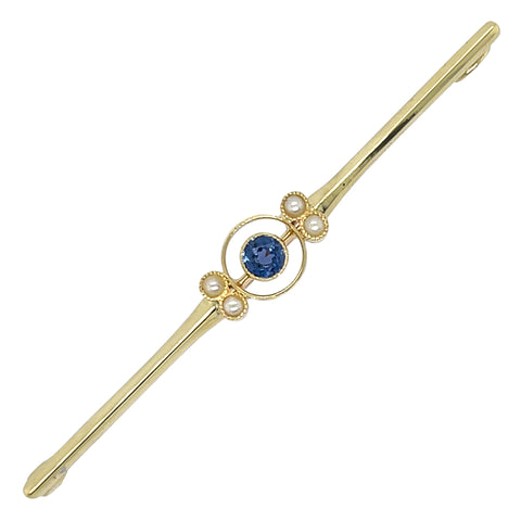 Sapphire & Pearl Stock Pin