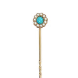 Turquoise & Pearl Tie Pin