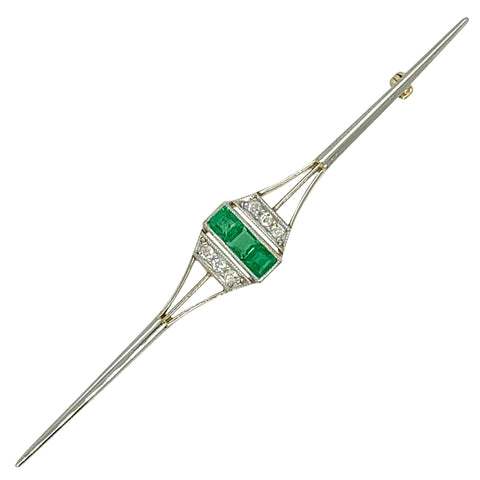 Emerald & Diamond Stock Pin