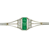Emerald & Diamond Stock Pin