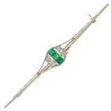 Emerald & Diamond Stock Pin