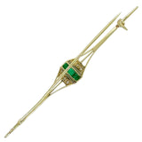 Emerald & Diamond Stock Pin