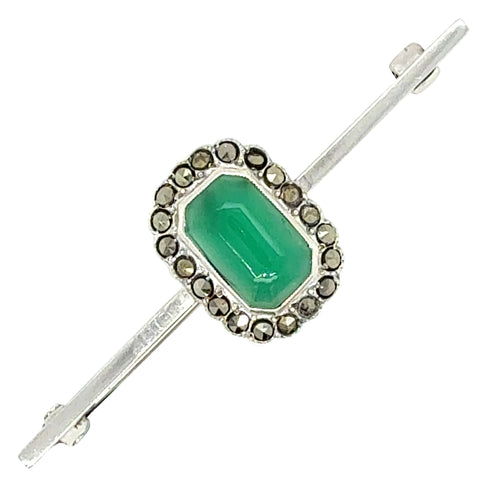 Marcasite & Chrysoprase Stock Pin