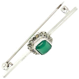 Marcasite & Chrysoprase Stock Pin