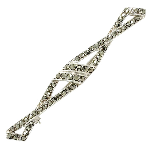 Silver Marcasite Stock Pin