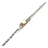 Silver marcasite & Pearl Stock Pin