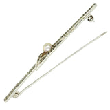 Silver marcasite & Pearl Stock Pin