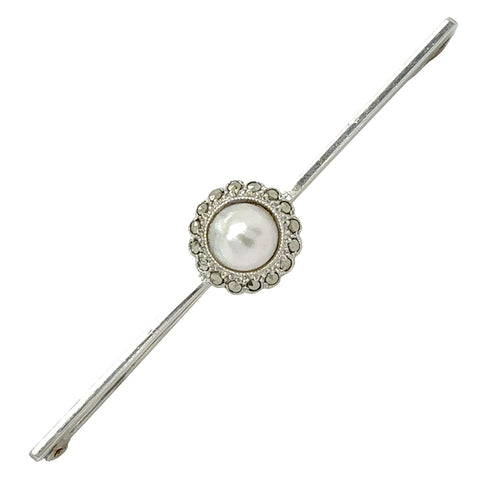 Marcasite & Pearl Stock Pin