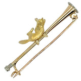 Fox on Hunting Horn Stock Pin