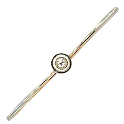 Diamond & White Enamel Stock Pin