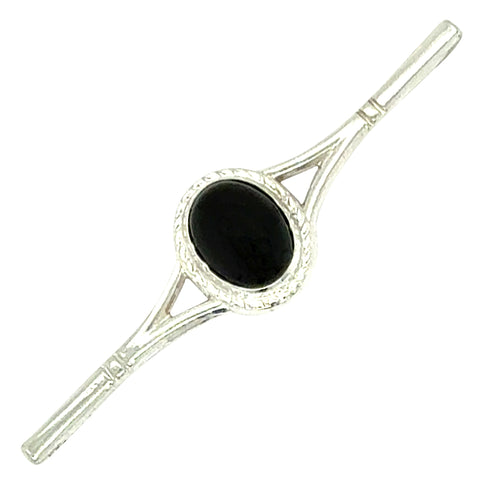 Onyx Set Silver Stock Pin