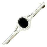 Onyx Set Silver Stock Pin