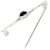 Onyx Set Silver Stock Pin