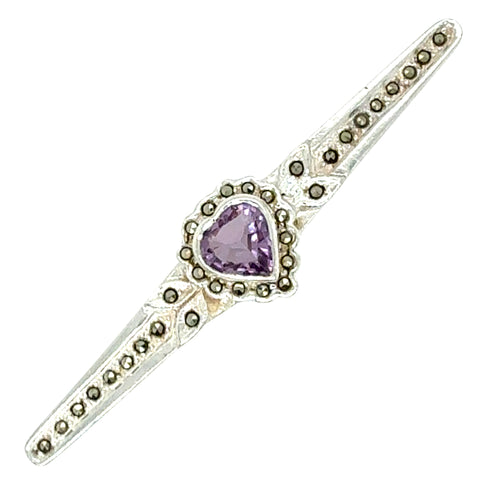 Amethyst Heart Stock Pin