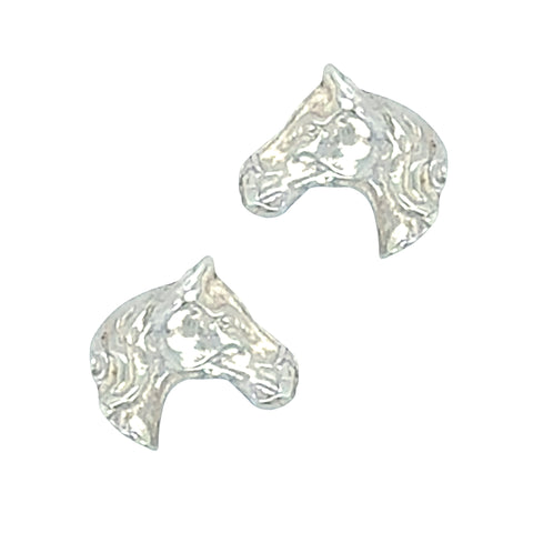 Silver Horse Head Earrings