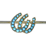 Turquoise Double Horse Shoe Stock Pin