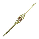 Pink Tourmaline and Diamond Vintage Stock Pin