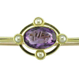 Amethyst & Pearl Stock Pin