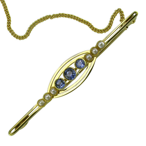 Sapphire & Pearl Stock Pin