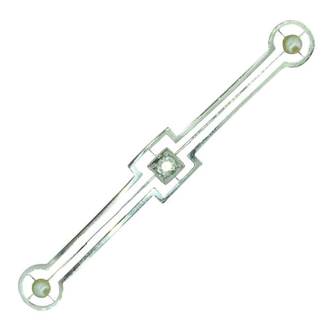 Pearl & Diamond Stock Pin