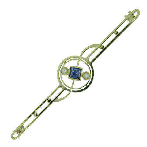 Sapphire & Pearl Stock Pin