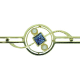 Sapphire & Pearl Stock Pin