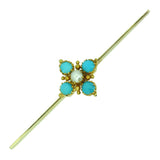Turquoise & Pearl Stock Pin
