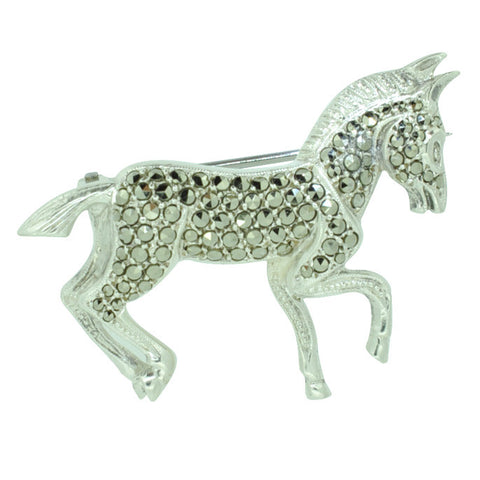 Marcasite Donkey Brooch