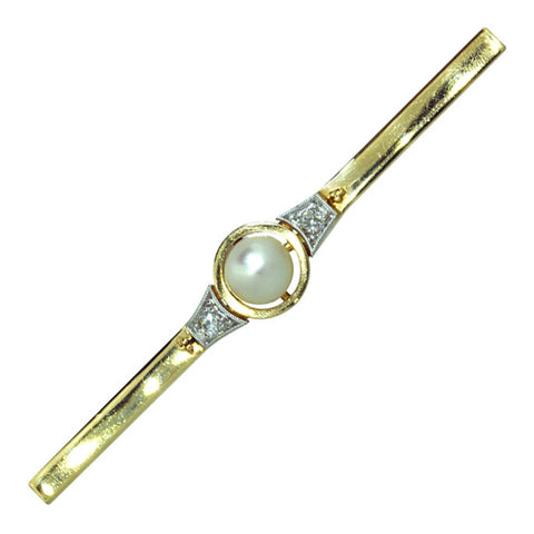 Pearl & Diamond Stock Pin