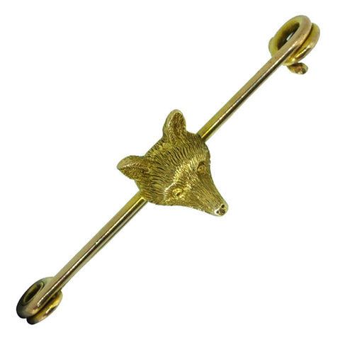 Gold Fox Head Stock Pin