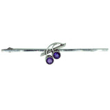 White Gold Amethyst Stock Pin