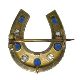 Sapphire & Diamond Horse Shoe Brooch