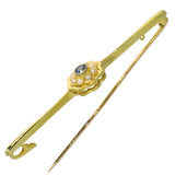 Sapphire & Pearl Stock Pin