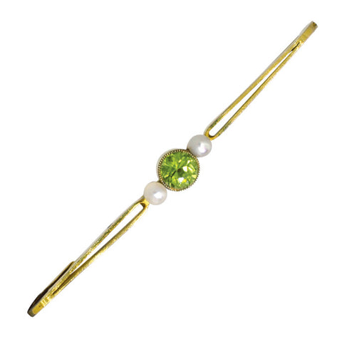 Peridot & Pearl Stock Pin